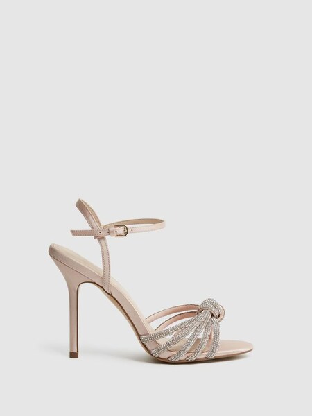 Embellished Heeled Sandals in Nude (D49970) | €215