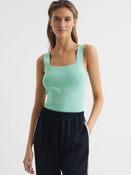 Square Neck Ribbed Vest in Mint (D49977) | CHF 71