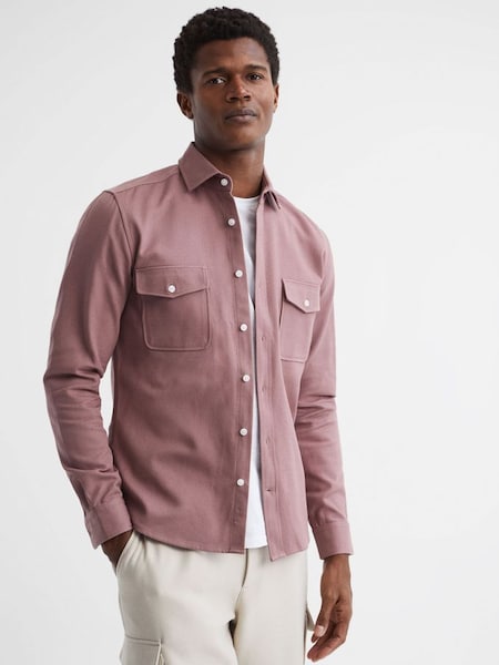 Cotton Canvas Overshirt in Woodrose (D51008) | $152