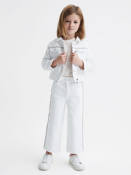 小童白色闪亮条纹牛仔裤 (D51088) | HK$640