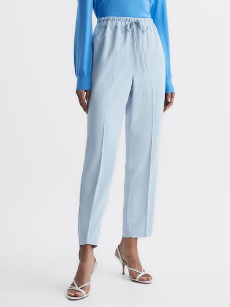 Tapered Pull On Trousers in Ice Blue (D51091) | $86