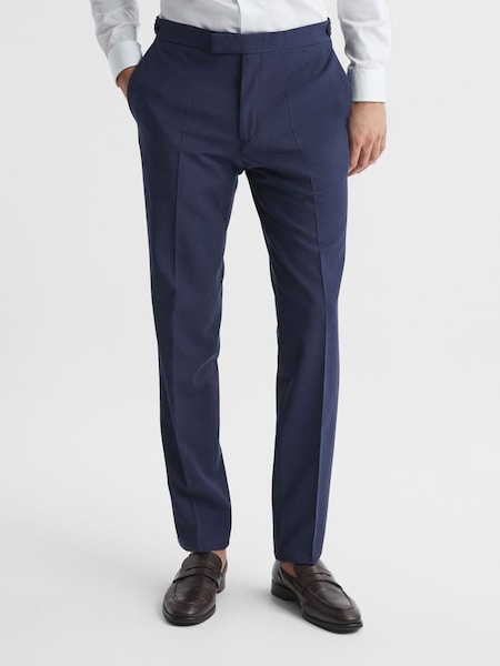 Slim Fit Wool Blend Trousers in Bright Blue (D55816) | HK$903