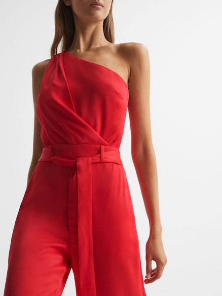 Petite Off-The-Shoulder Jumpsuit in Red (D56077) | SAR 1,052