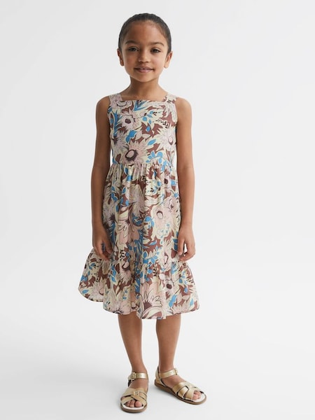 Junior Printed Strappy Dress in Lilac (D56891) | $73