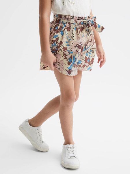 Junior Elasticated Waist Printed Shorts in Lilac (D56893) | $40