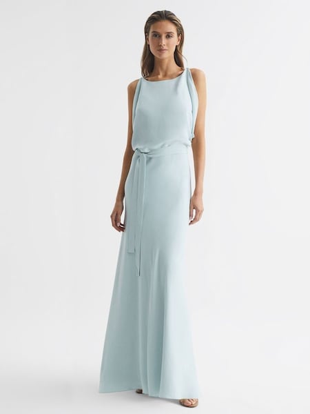 Cowl Neck Bridesmaid Maxi Dress in Green (D57955) | $252