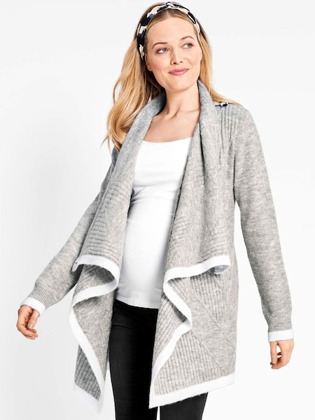Drape Maternity & Nursing Cardigan in Marl Grey (D66868) | €78