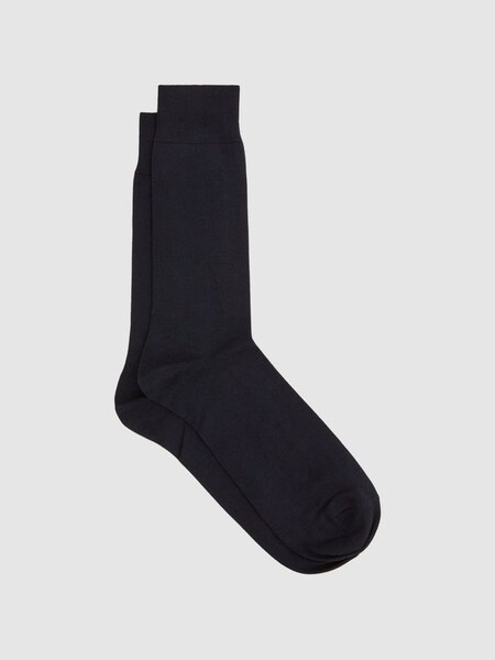 Mercerised Cotton Blend Sock in Navy (D68921) | HK$190