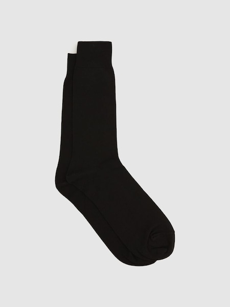 Mercerised Cotton Blend Sock in Black (D68923) | $20