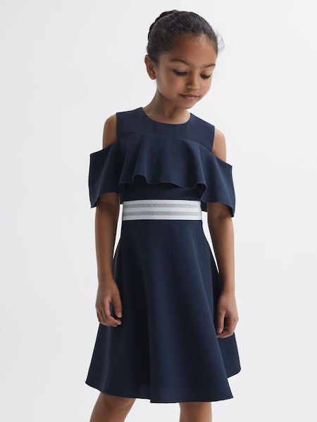 Junior Off-The-Shoulder Dress in Navy (D68951) | €56