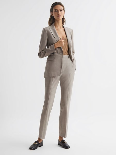 Straight Leg Tailored Trousers in Oatmeal (D68993) | CHF 137