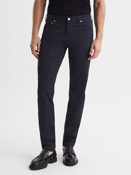 Slim Fit Five Pocket Trousers in Navy (D68996) | $142
