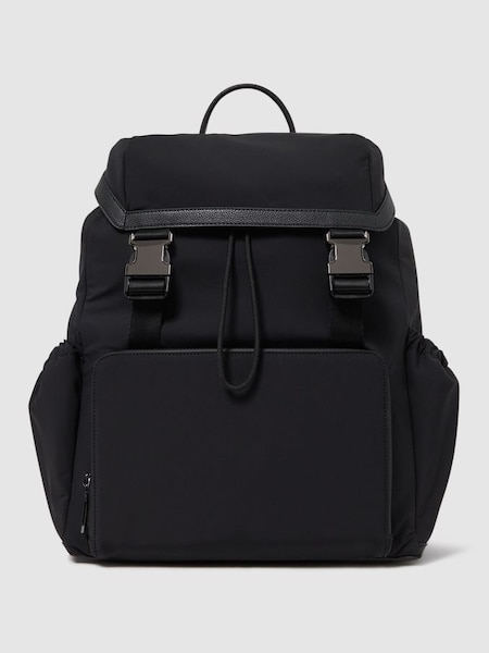 Leather Drawstring Backpack in Black (D70154) | €240