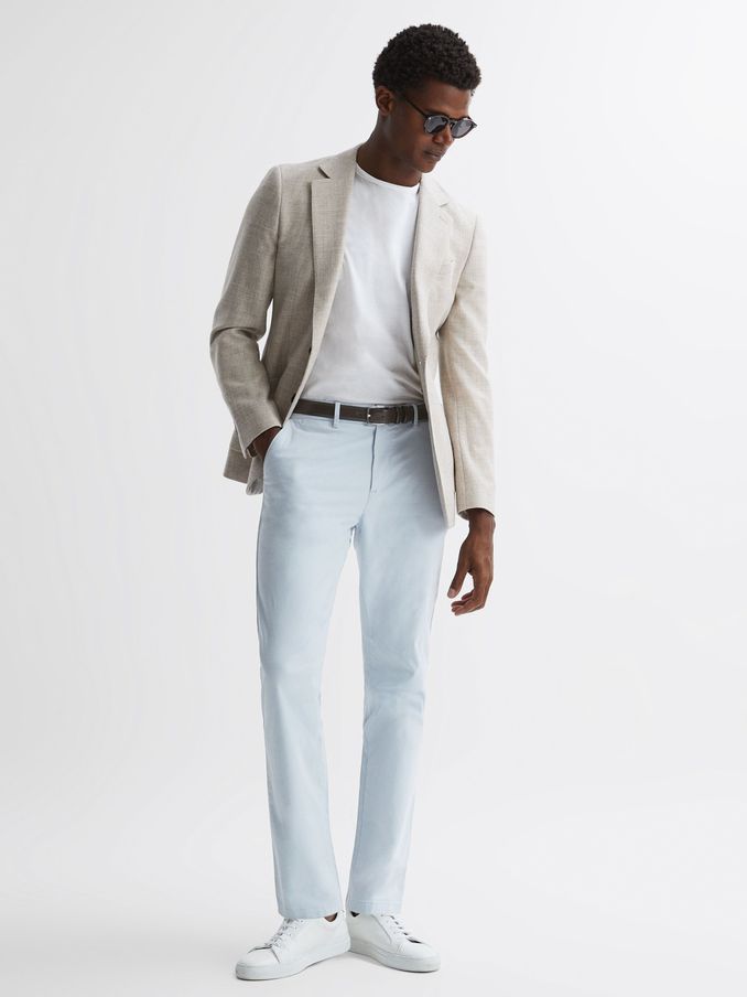 Mens white cotton clearance trousers uk