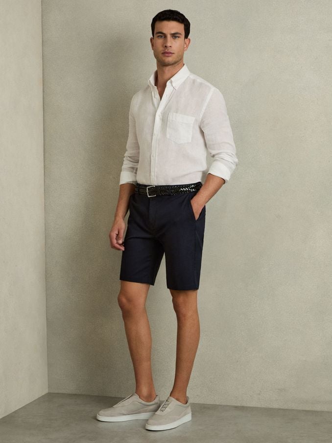 Girls navy chino shorts online