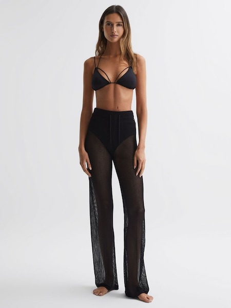 Calvin Klein Pantalons taille haute en maille noir (D85783) | 69 €