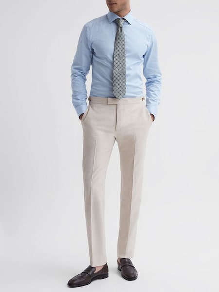 Slim Fit Side Adjuster Trousers in Stone (D90443) | $156