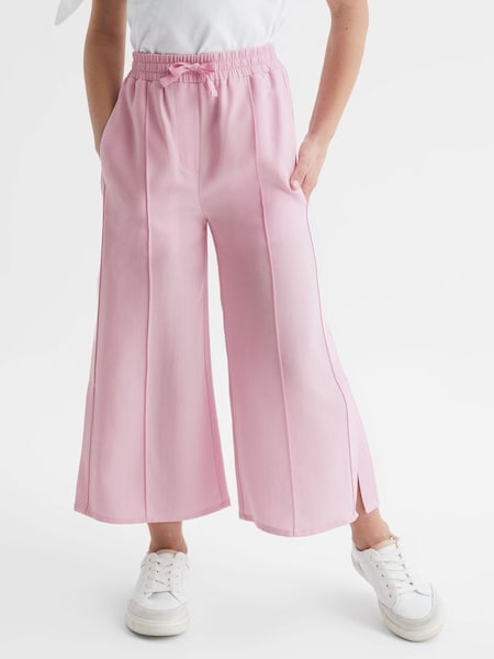 Junior Wide Leg Side Slip Drawstring Trousers in Pink (D91468) | €43
