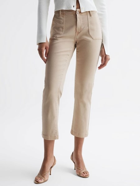 Paige - Rechte jeans met hoge taille in vintage warm zand (D93469) | € 365
