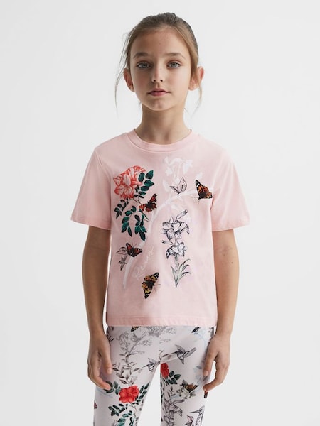 Ensemble sénior imprimé - T-shirt et leggings roses (D98252) | 51 €