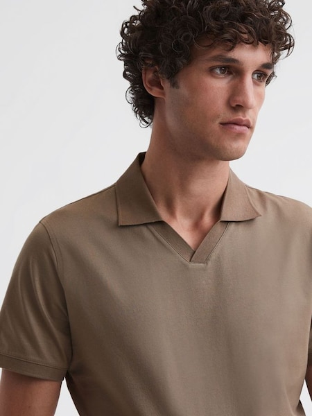 Slim Fit Mercerised Cotton Polo Shirt in Fawn (D99106) | CHF 61