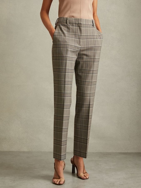 Petite Checked Slim Fit Suit Trousers in Grey Check (E11883) | €145