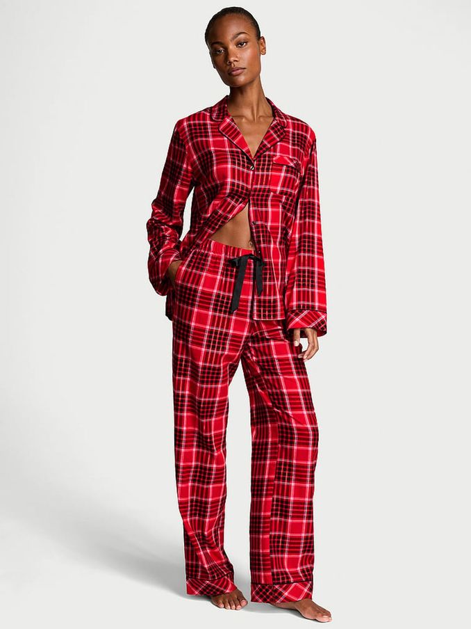Tartan button up pyjamas outlet