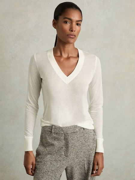 [Preview] Lyocell Blend Round Neck Women Knit Top With Detachable Sailor Collar