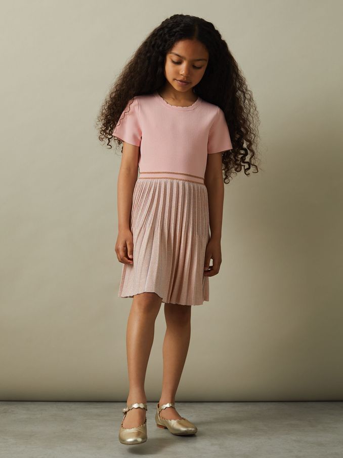 Reiss metallic pleated skirt outlet