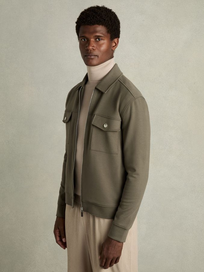 Men s GREEN SHACKET REISS Coatsandjackets Reiss AE