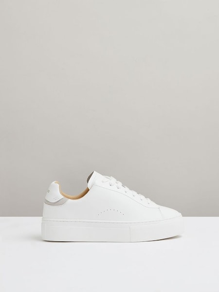 Leather Low-Top Trainers in White (E28609) | CHF 185