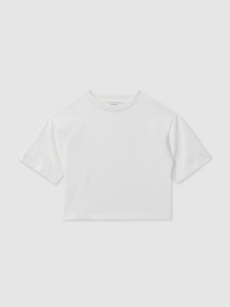 Senior Oversized Cotton Crew Neck T-Shirt in Ivory (E29694) | €25