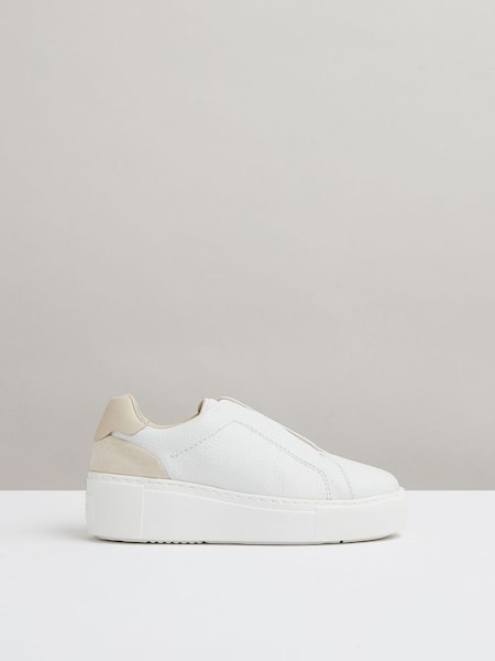 Leather Slip-On Trainers in White (E38872) | €225