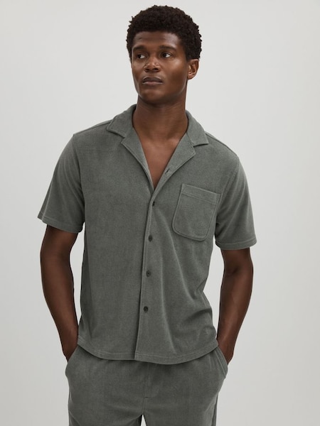 Colvin Shirt Grey Paige Terry Cuban Collar Shirt (E42819) | $345