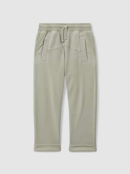 Teen Garment Dyed Cotton Joggers in Sage (E42825) | 65 €