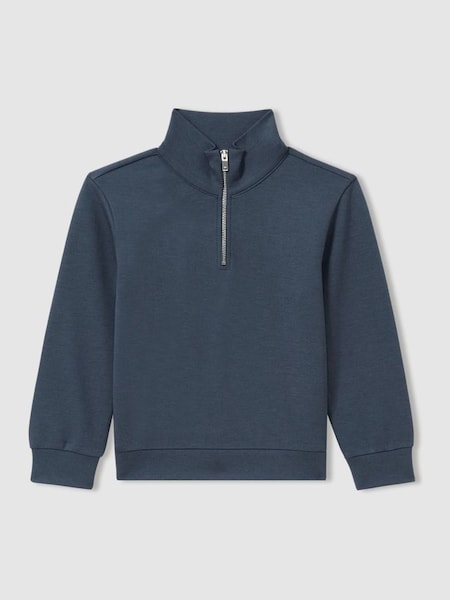 Interlock Jersey Half-Zip Sweatshirt in Dark Diesel Blue (E73417) | $70