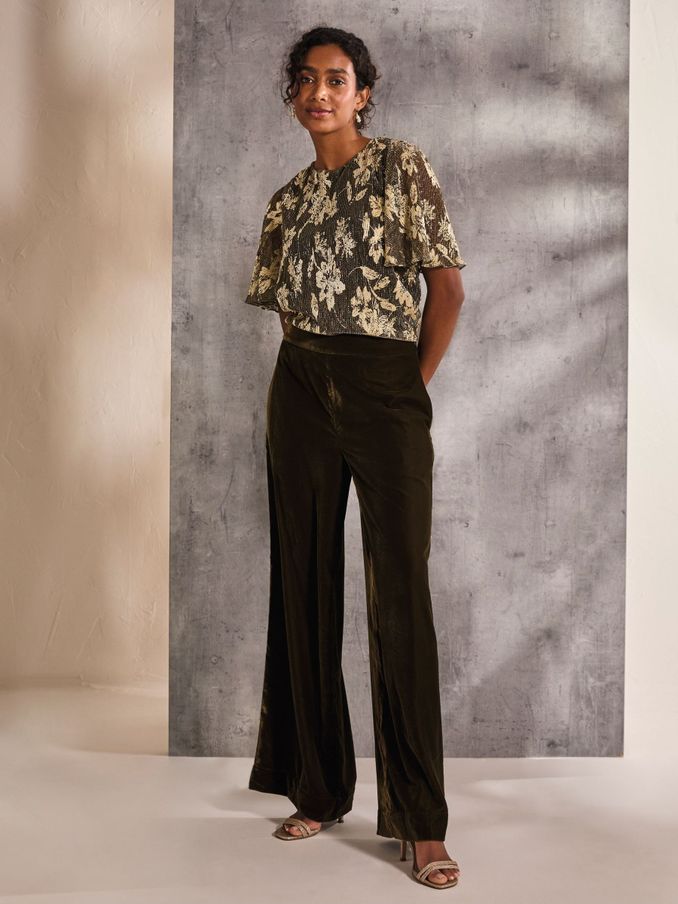 Velvet trousers womens cheap