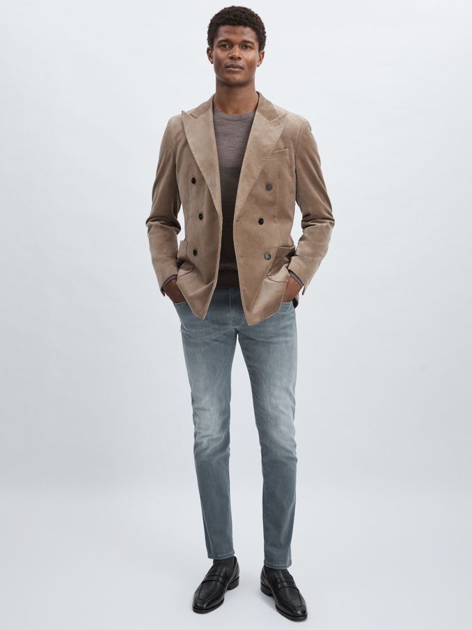 Mens Grey Jeans Charcoal Light Jeans For Men Reiss Australia