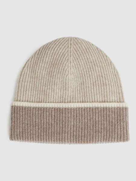 Wool Blend Tipped Beanie in Taupe (E84689) | CHF 70