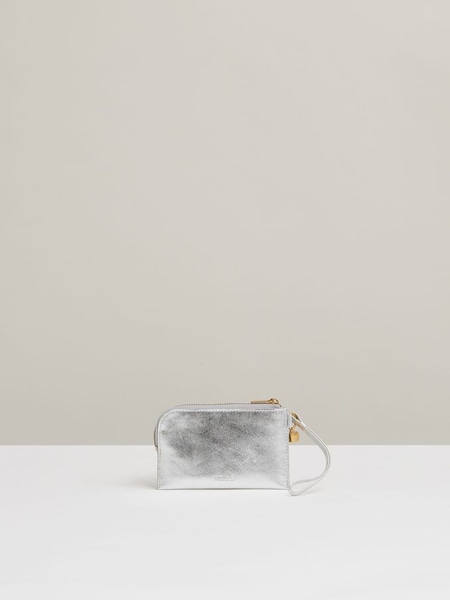 Leather Coin Purse in Silver (E92567) | €70