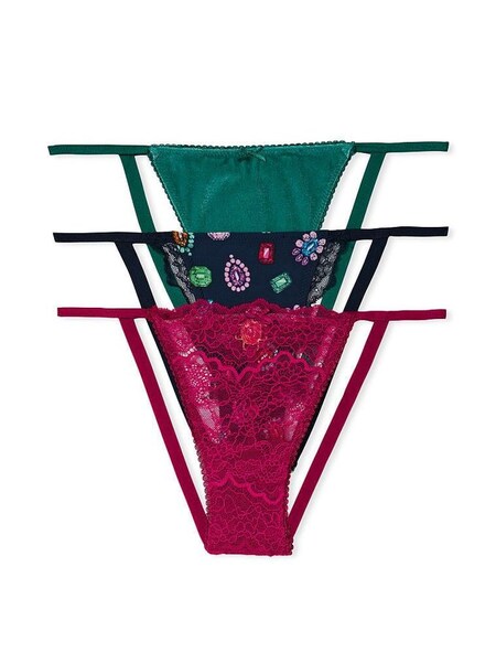 Green/Red/Blue Print G String Knickers Multipack (K07068) | €11.50