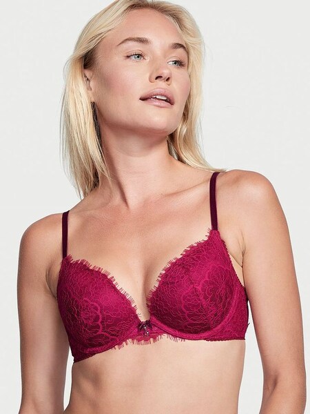 Claret Red Lace Push Up Bra (K08568) | €22.50