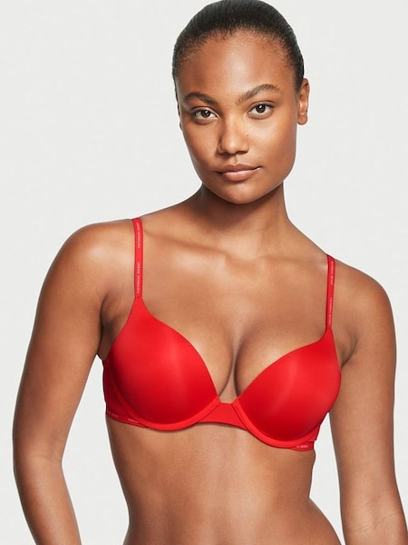 Lipstick Red Add 2 Cups Push Up Lightly Lined Logo Strap Full Cup Bra (K08577) | €52