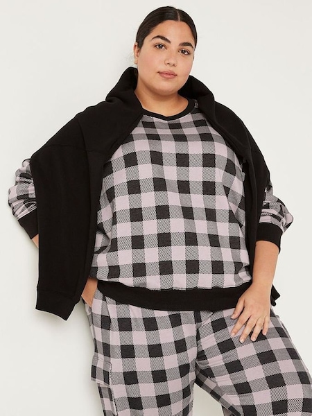 Purple Mist Plaid Fleece Long Sleeve Sweatshirt (K09847) | €22.50