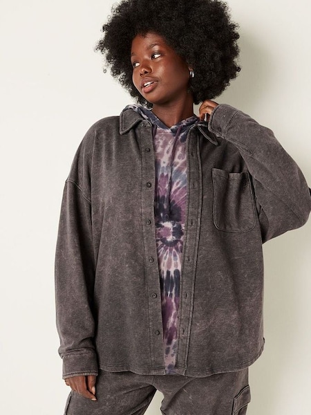 Dark Charcoal Grey Fleece Shirt Jacket (K09982) | €33