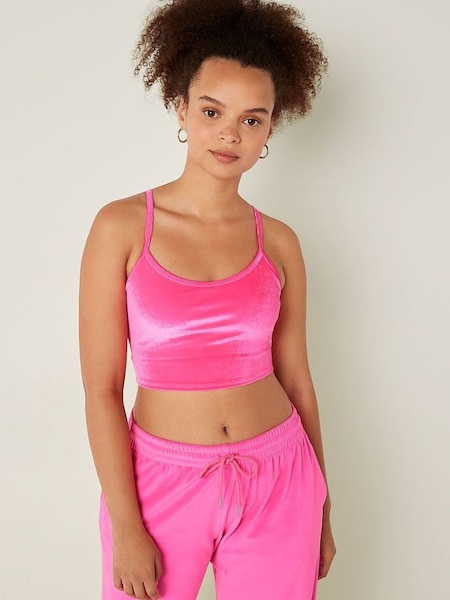 Atomic Pink Velvet Lightly Lined Sports Crop Bra (K10029) | €17