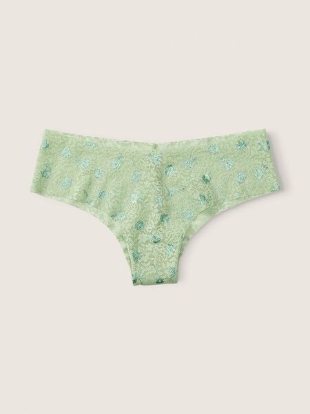 Soft Jade Foil Floral Green No Show Lace Cheeky Knickers (K14244) | €4.50