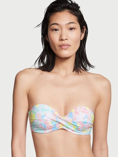 Camo Floral Strapless Swim Bikini Top (K17542) | €22