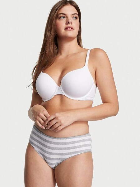 Grey Stripes Stretch Cotton Hipster Knickers (K19873) | €10.50