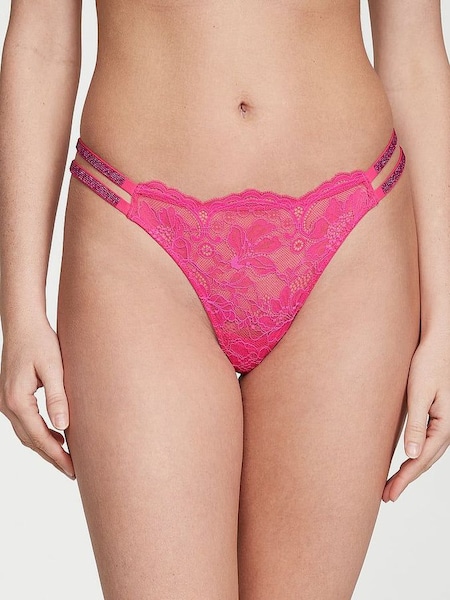 Forever Pink Lace Brazilian Double Shine Strap Knickers (K22406) | €22.50